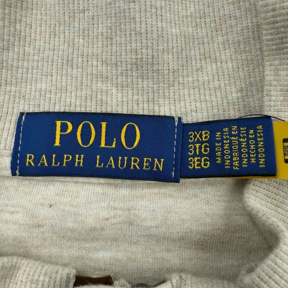 Polo Ralph Lauren ¼ Zip Pullover Sweater Cotton Blend Heather Light Brown 3XB NW